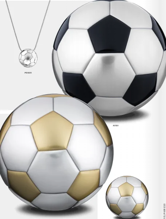 Urne Funéraire alliage métallique ballon de foot Pompes Funèbres Lemonnier 